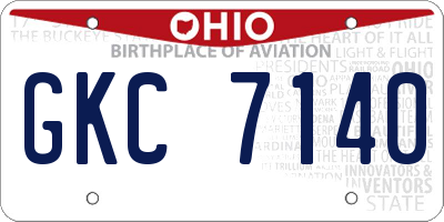 OH license plate GKC7140