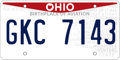 OH license plate GKC7143