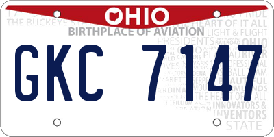 OH license plate GKC7147