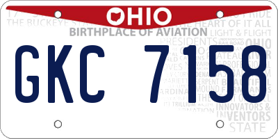 OH license plate GKC7158