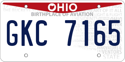 OH license plate GKC7165