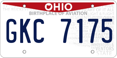 OH license plate GKC7175