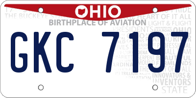 OH license plate GKC7197