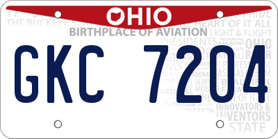 OH license plate GKC7204