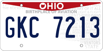 OH license plate GKC7213