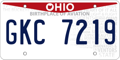 OH license plate GKC7219