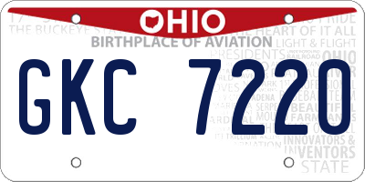 OH license plate GKC7220