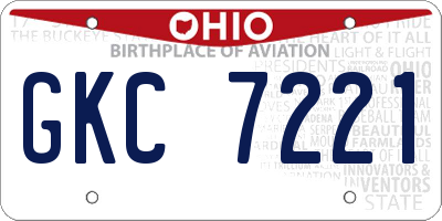 OH license plate GKC7221