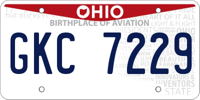OH license plate GKC7229