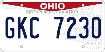 OH license plate GKC7230