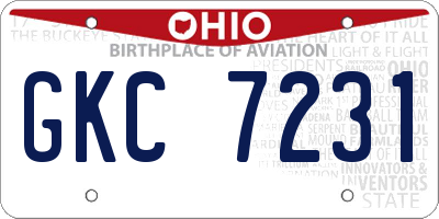 OH license plate GKC7231
