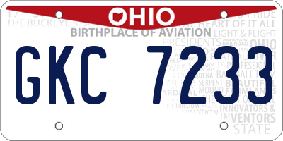 OH license plate GKC7233