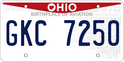 OH license plate GKC7250