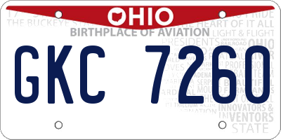 OH license plate GKC7260