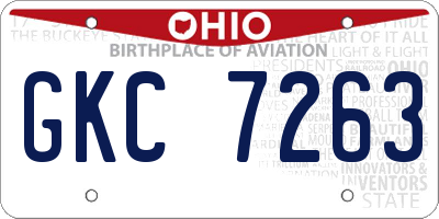 OH license plate GKC7263