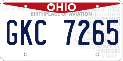 OH license plate GKC7265