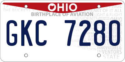 OH license plate GKC7280
