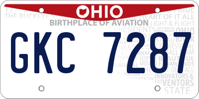 OH license plate GKC7287