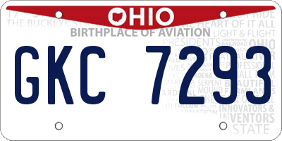 OH license plate GKC7293