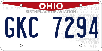 OH license plate GKC7294