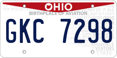 OH license plate GKC7298