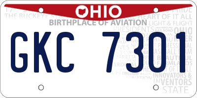 OH license plate GKC7301