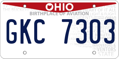 OH license plate GKC7303