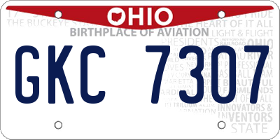 OH license plate GKC7307