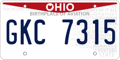 OH license plate GKC7315