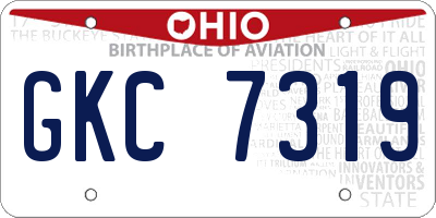 OH license plate GKC7319