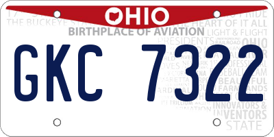 OH license plate GKC7322