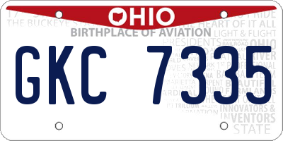 OH license plate GKC7335