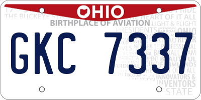 OH license plate GKC7337