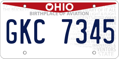 OH license plate GKC7345