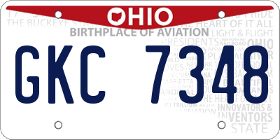 OH license plate GKC7348