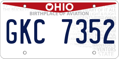 OH license plate GKC7352