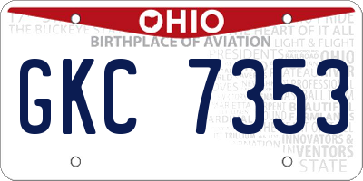 OH license plate GKC7353