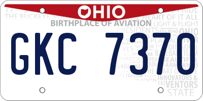 OH license plate GKC7370