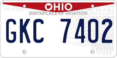 OH license plate GKC7402
