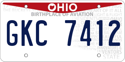 OH license plate GKC7412