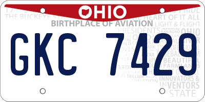 OH license plate GKC7429
