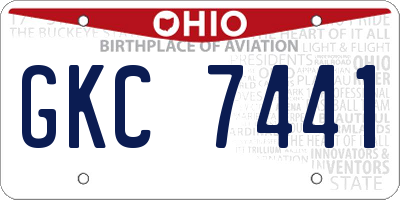 OH license plate GKC7441