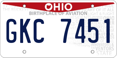 OH license plate GKC7451