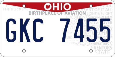 OH license plate GKC7455