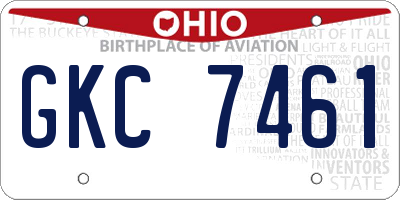 OH license plate GKC7461