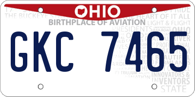 OH license plate GKC7465