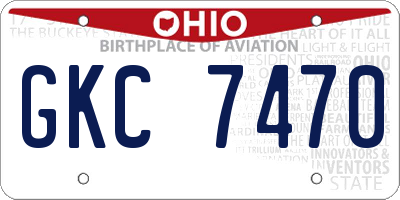 OH license plate GKC7470