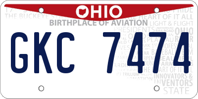OH license plate GKC7474