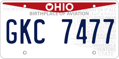 OH license plate GKC7477