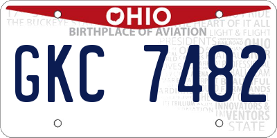 OH license plate GKC7482